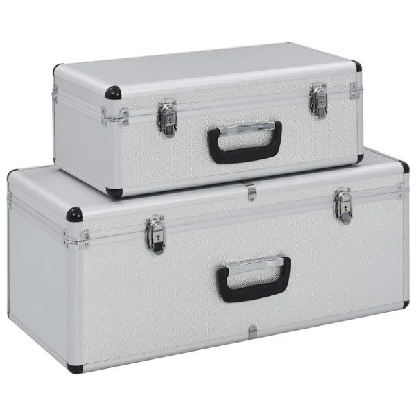 Förvaringsväskor 2 st silver aluminium