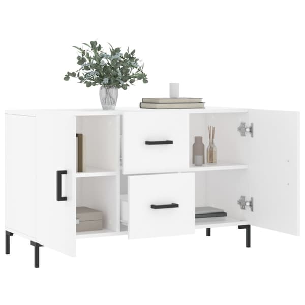 Skänk vit 100x36x60 cm konstruerat trä