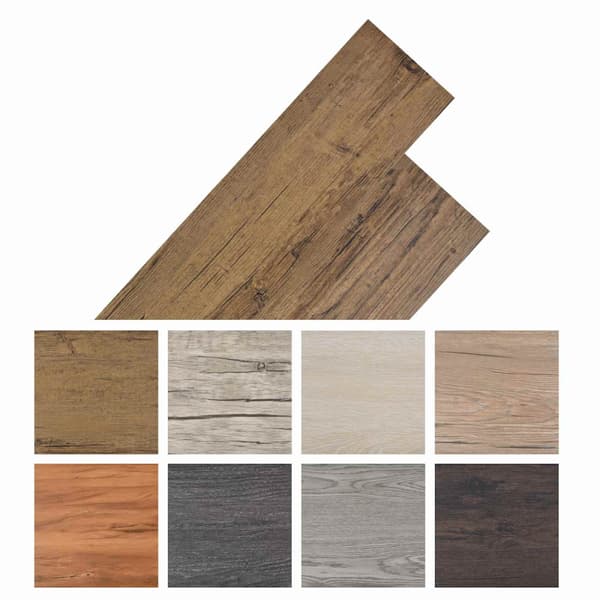 Golvplankor 18 pcs Valnöt Brun 2,51 m² PVC