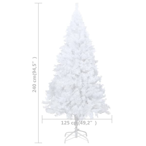 Plastgran med tjocka grenar vit 240 cm PVC