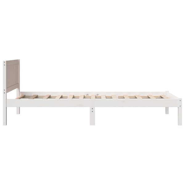 Sängram Vit 100 x 200 cm Massivt tallträ