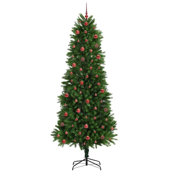 Julgran med LED-belysning Grön 240 cm PE