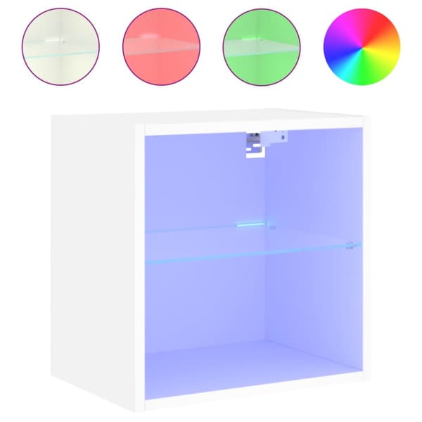 Väggmonterade sängbord LED-lampor 2 st vit