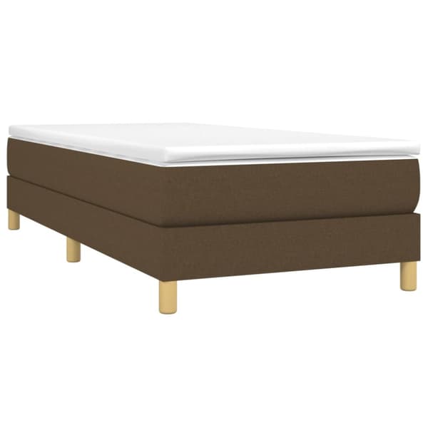 Boxspring-sängram mörkbrun 80x200 cm tyg
