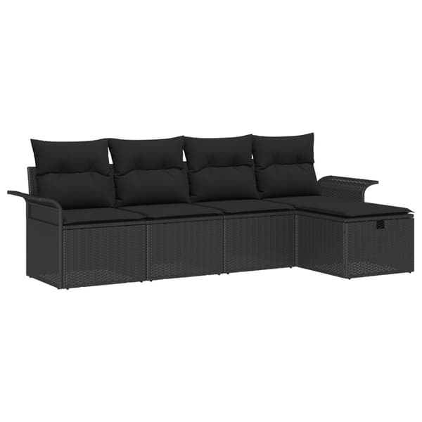 Trädgårdsoffset 5 st Poly rattan