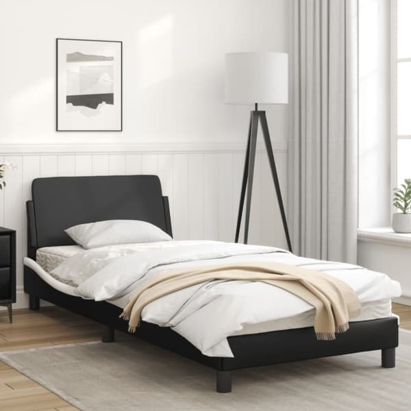 Bed Frame "Dover" Black&White 80x200 cm Faux Leather