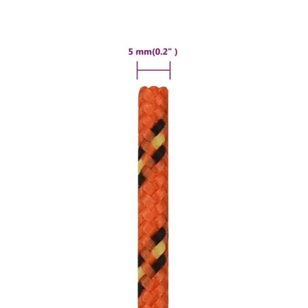 Båtlina orange 5 mm 250 m polypropylen