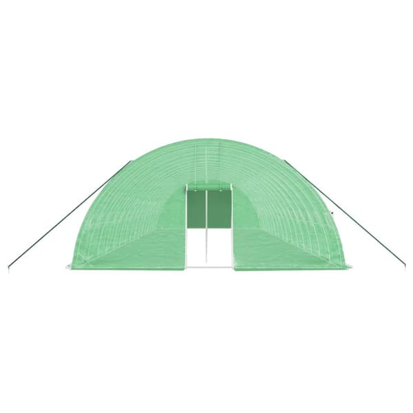 Växthus med stålram grön 96 m² 16x6x2,85 m