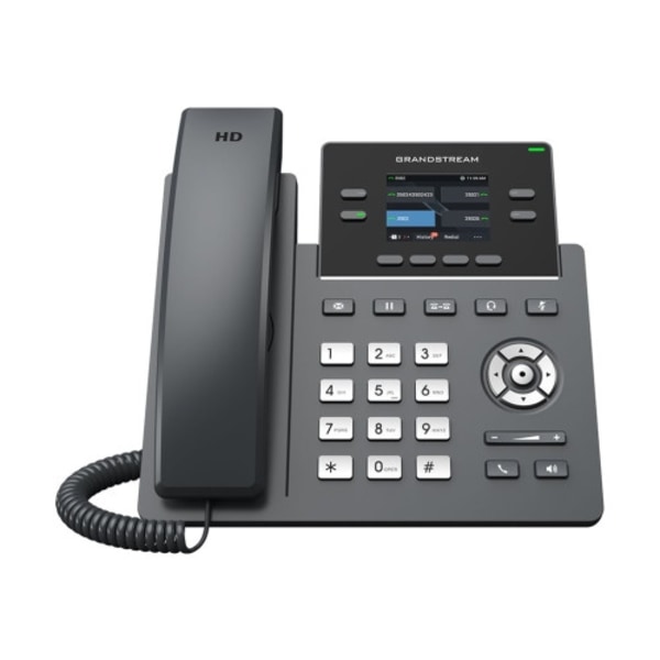 Grandstream GRP2612G - VoIP-telefon med nummerpresentation/samtal väntar - 3-riktad samtalsförmåg Svart