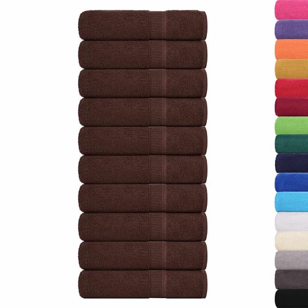 Handdukar FROGN 10 st brun 50x100 cm 360 gsm