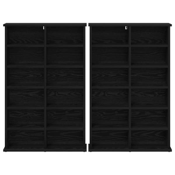 CD Skåp 2 st Svart ek 60 x 17 x 92 cm Konstruerat trä