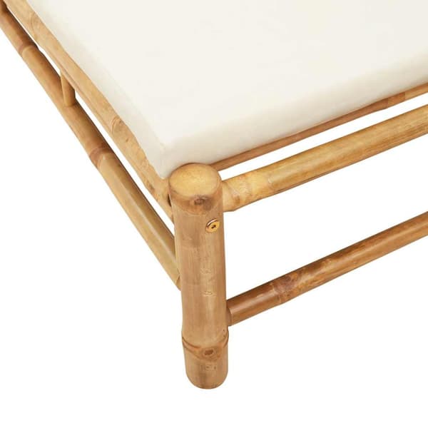 Solsäng med dynor 55x199x30 cm bambu
