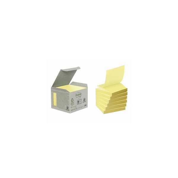 Notes POST-IT Z-block 76x76mm gul 6/fp