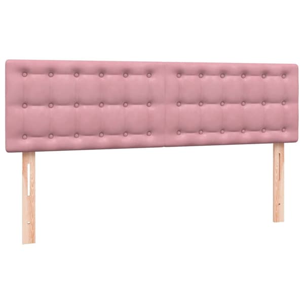 Ramsäng med madrass rosa 160x210 cm sammet