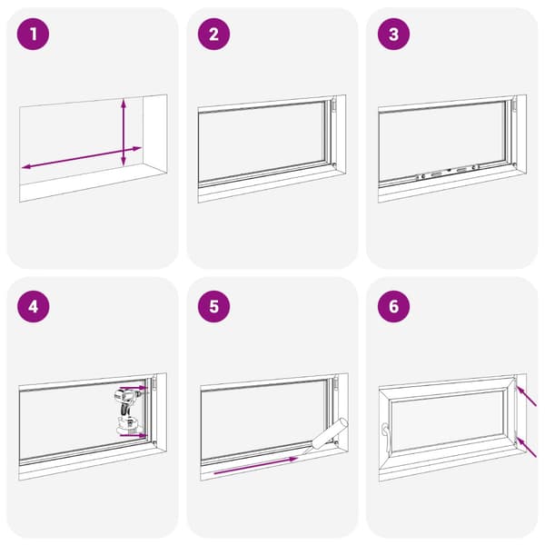 Källarfönster RISOR Vit 90 x 60 cm PVC och glas