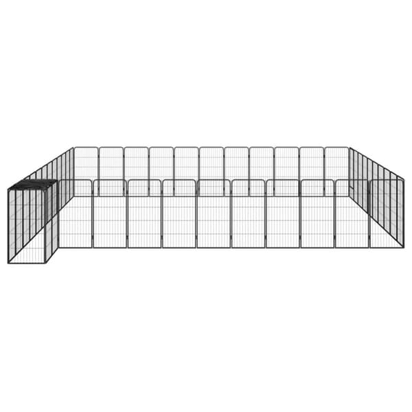 Hundbur 46 paneler svart 50x100 cm pulverlackerat stål