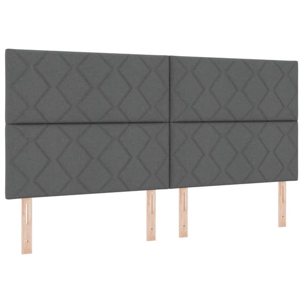 Kontinentalsäng med madrass Mörkgrå 200 x 200 cm Tyg