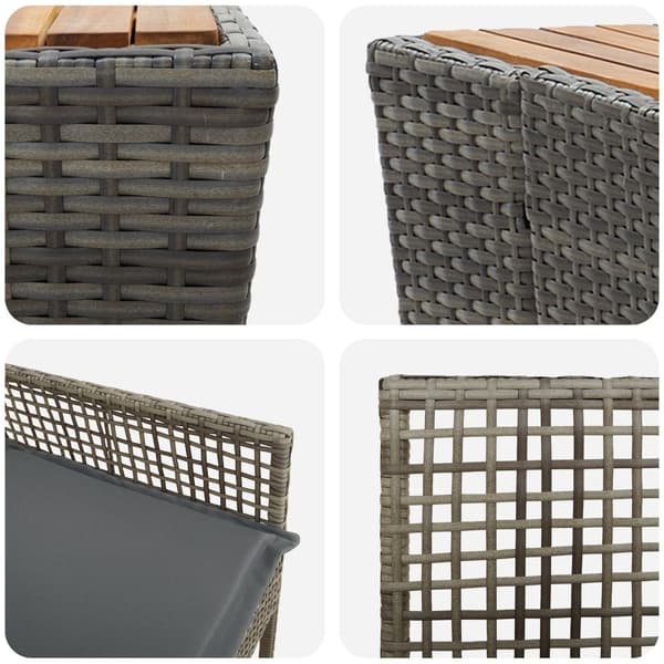 Trädgårds Bistro Set 3 pcs Grå konstrotting