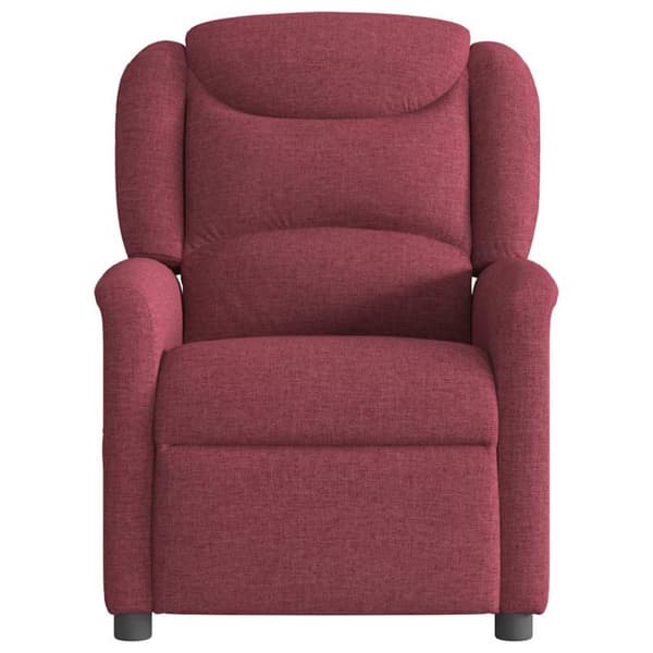 Elektrisk massagefåtölj vinröd tyg