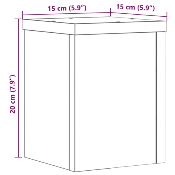 Växtställ 2 st åldrat trä 15x15x20 cm konstruerat trä
