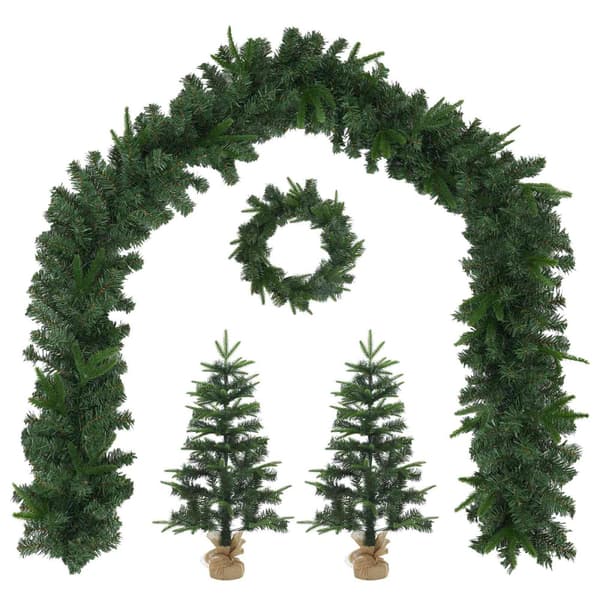 Mini-julgransset 45 cm PVC och PE Grön