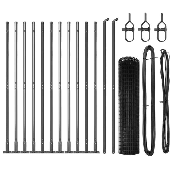 Stängsel med stolpe Grå 0,8 x 25 m Stål och PVC