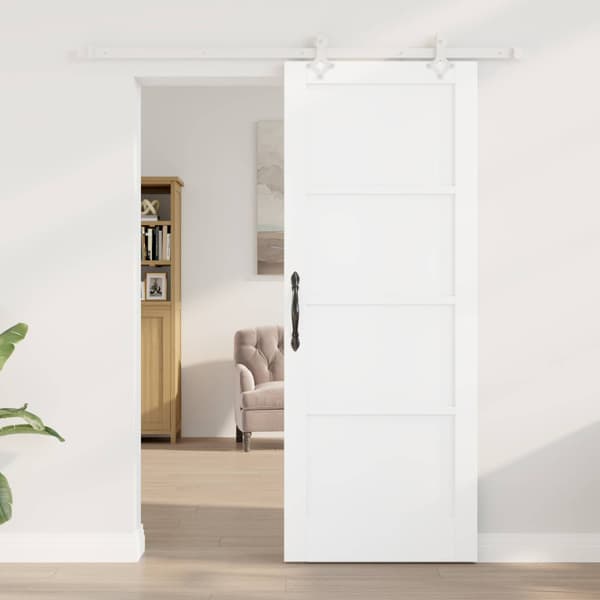 Skjutdörr 78 x 202 cm Konstruerat trä Vit