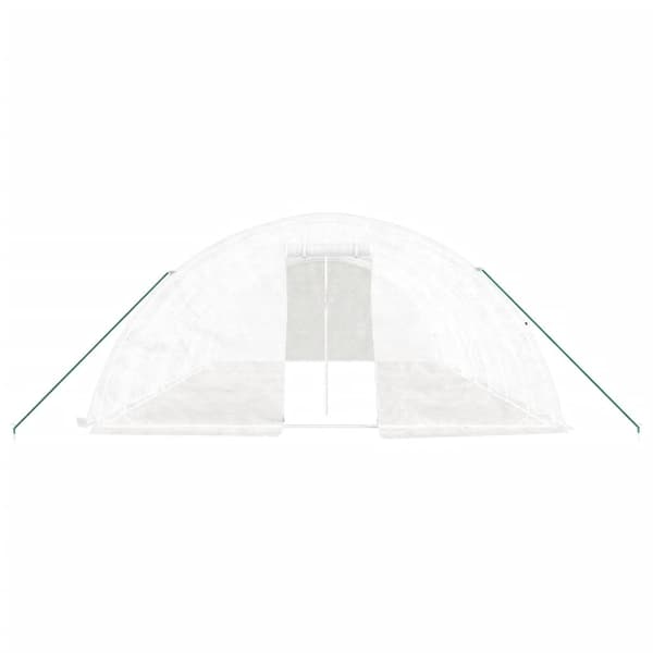 Växthus med stålram vit 40 m² 8x5x2,3 m