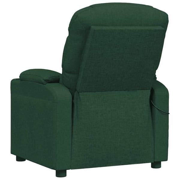 Massagefåtölj mörkgrön tyg