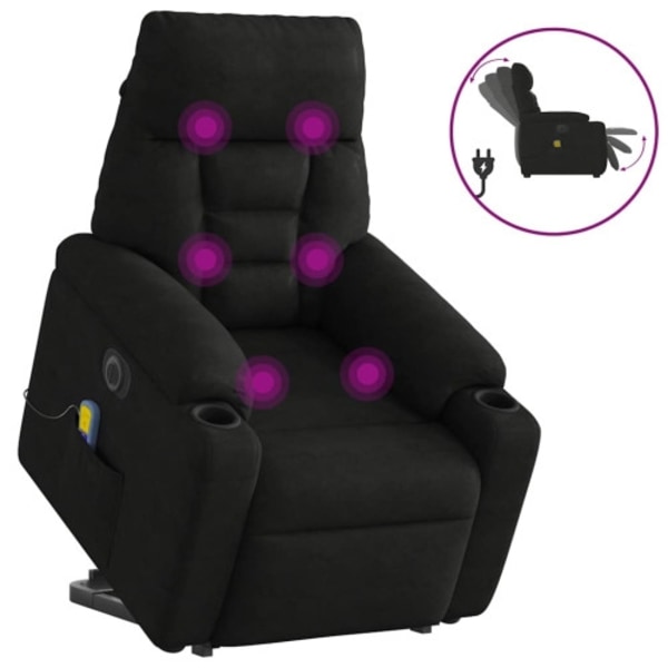 Elektrisk massagefåtölj med uppresningshjälp mikrofibertyg