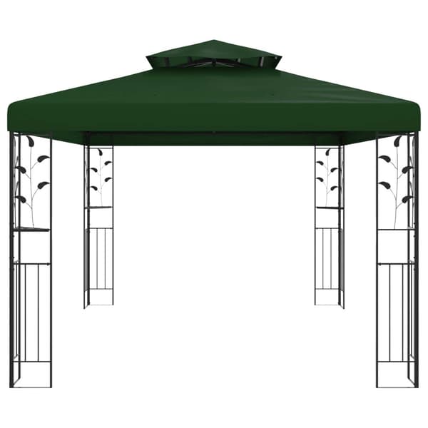 Paviljong 3,97 x 2,96 x 2,68 m Grön Polyester och Stål