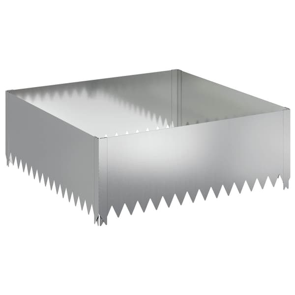 Kant för gräsmatta 4 pcs 100 x 100 x 35 cm Stål Silver