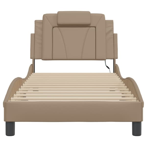 Bed Frame "Viana" with LED without Mattress Cappuccino 80x200 cm
