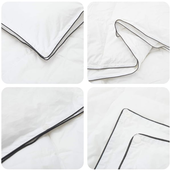 Täckeset med kudde Vit 140 x 200 cm Bomull, Bambu, Polyester