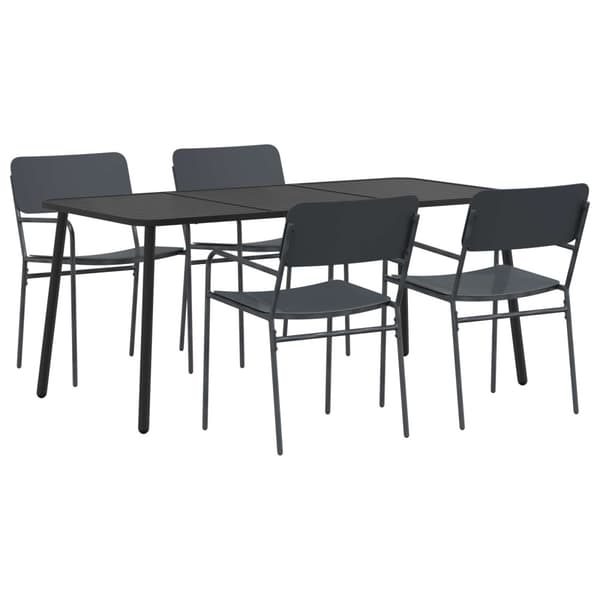 Matgrupp 5 st Antracit Stål