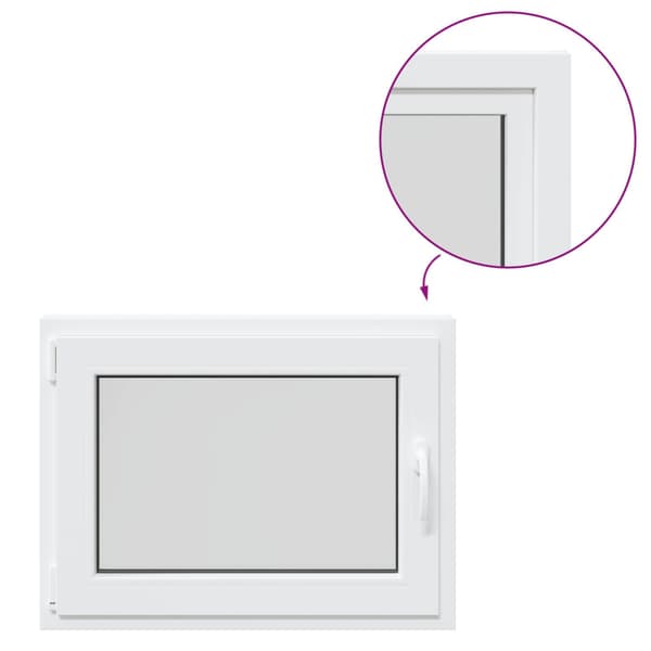 Källarfönster RISOR 80 x 70 cm PVC och glas Vit
