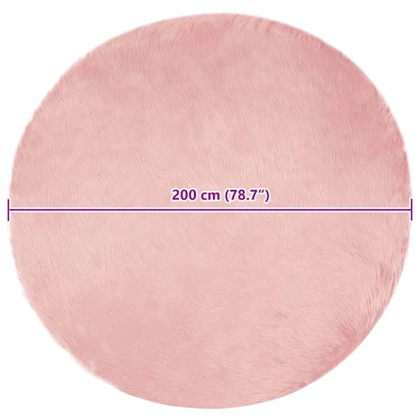 Fuskfäll matta TAFALLA Rosa Ø 200 cm Polyester