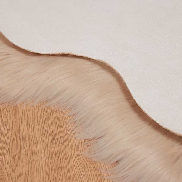 Fuskfäll matta TAFALLA Beige 50 x 80 cm Polyester