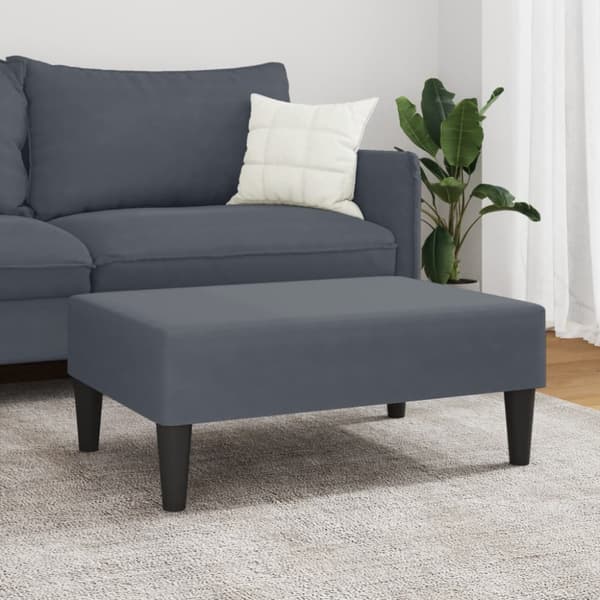 Fotpall mörkgrå 77x55x31 cm sammet