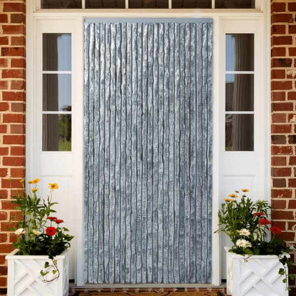 Insektsdraperi vit och grå 90x220 cm chenille