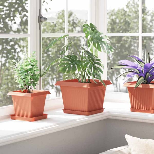 Växtkrukor 24 pcs Murgrön 23 x 23 x 17,5 cm Plast