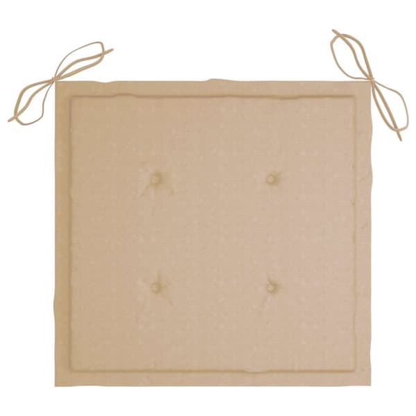 Trädgårdsstolar med beige dynor 4 st massiv teak