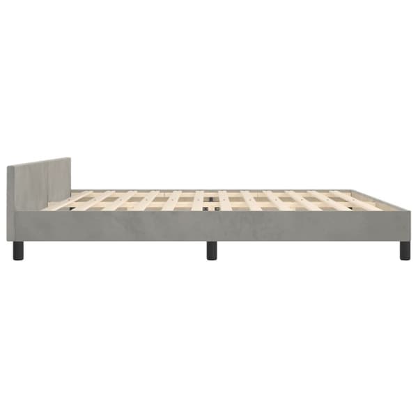 Sängram utan madrass ljusgrå 200x200 cm sammet