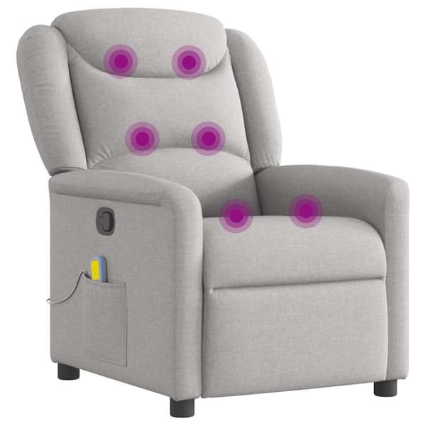 Massagefåtölj molngrå tyg