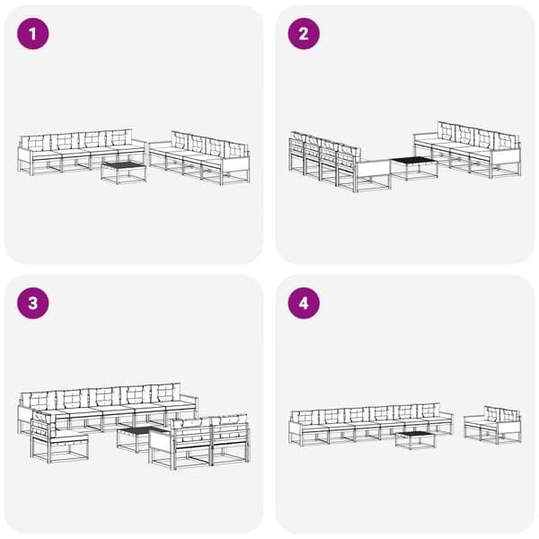 Utomhussoffset med kudde 9 pcs Naturlig och Grädde