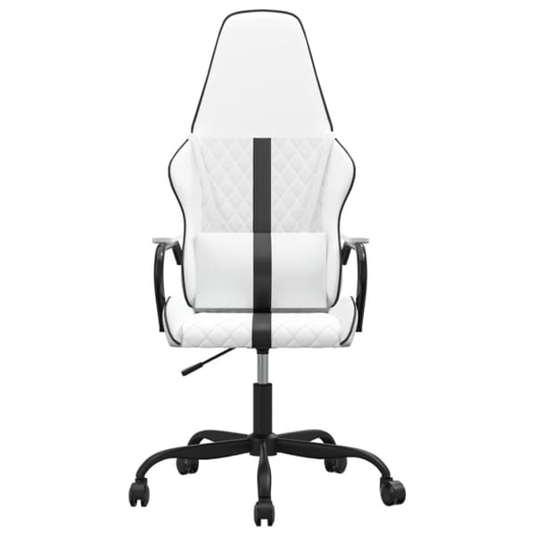 Gamingstol vit och svart konstläder