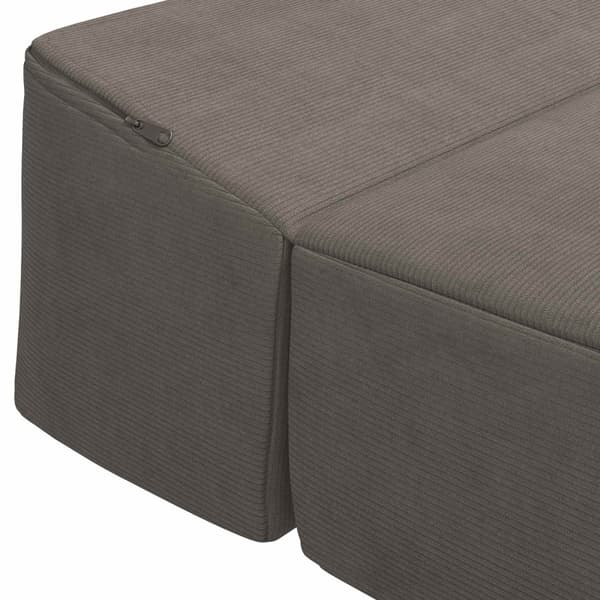 Fällbar Soffbed Ljusgrå 200 x 70 x 10 cm Kordread tyg