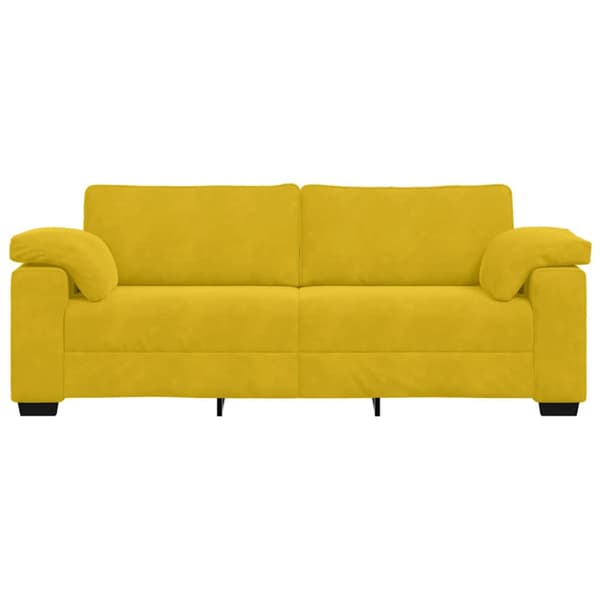3-sitssoffa gul 220x77x82 cm sammet