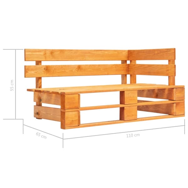 Pallsoffa 2-sits med dynor honungsbrun impregnerad furu
