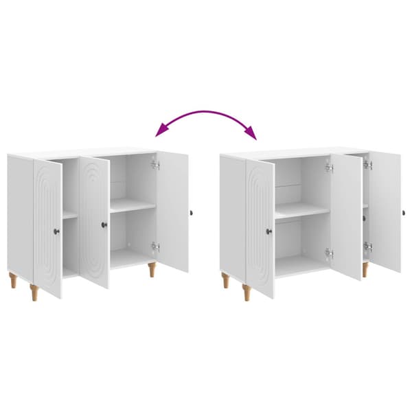 Sideboard Vit högglans 89 x 34,5 x 80 cm Konstruerat trä